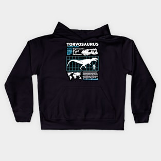 Torvosaurus data sheet Kids Hoodie